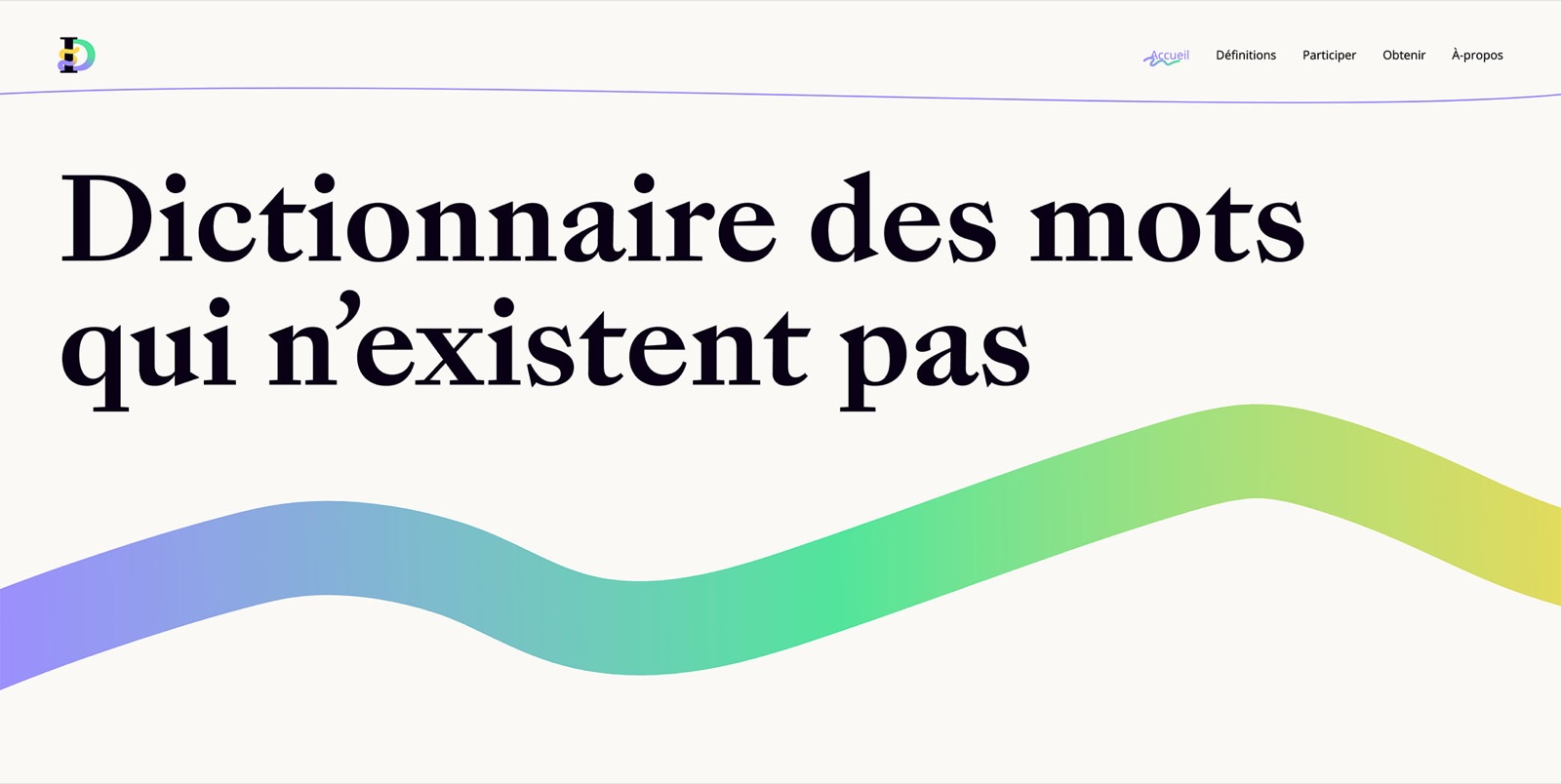 Écran d'accueil et signature graphique