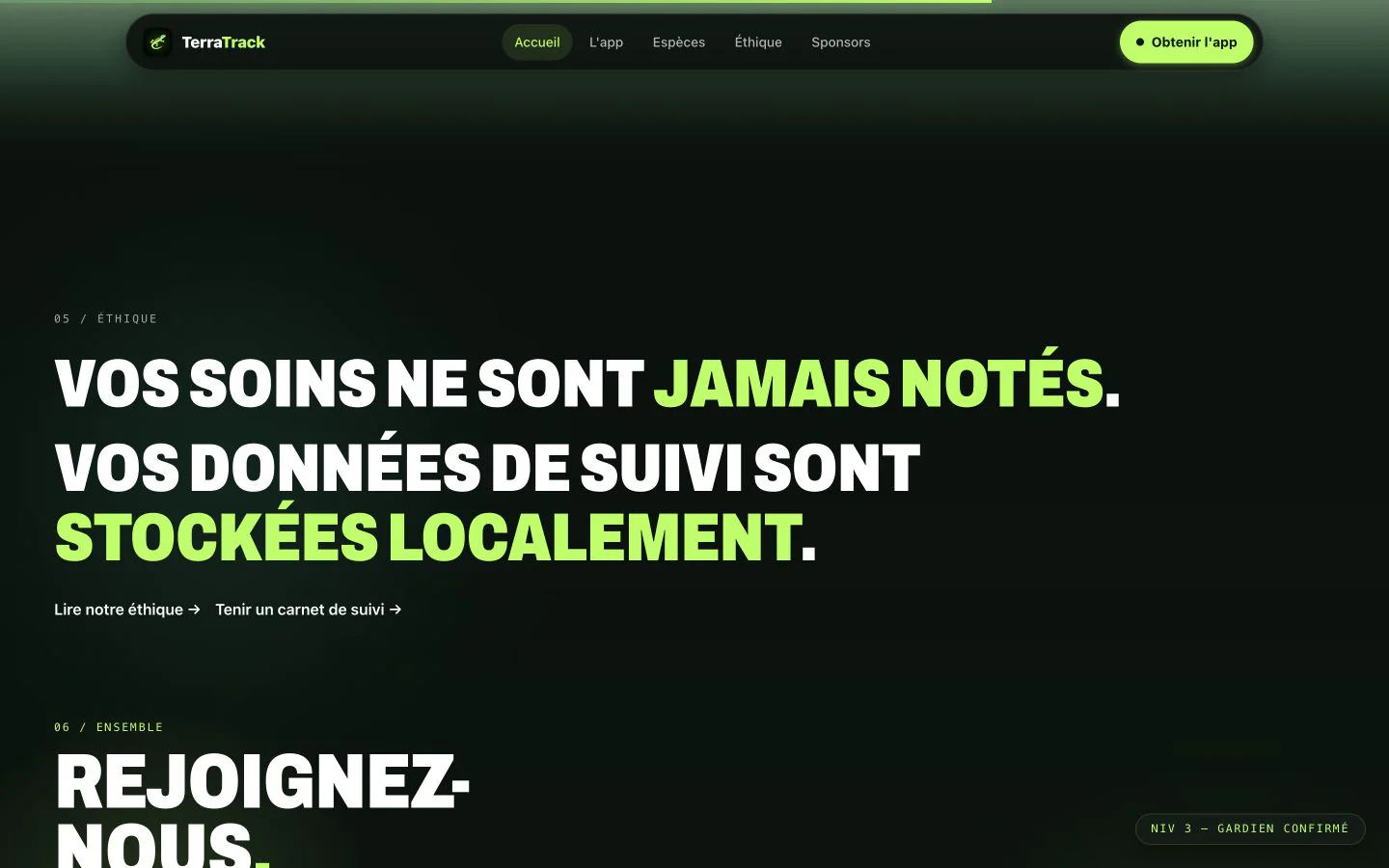 Parcours et expérience du site